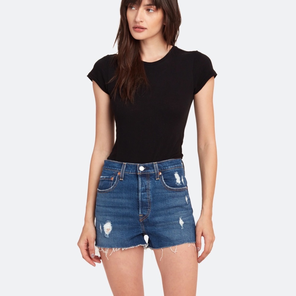 Levi’s Premium Ribcage Cutoff Shorts